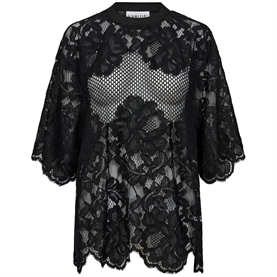 Haute L'Amitie Lace Hem T-shirt, Sort